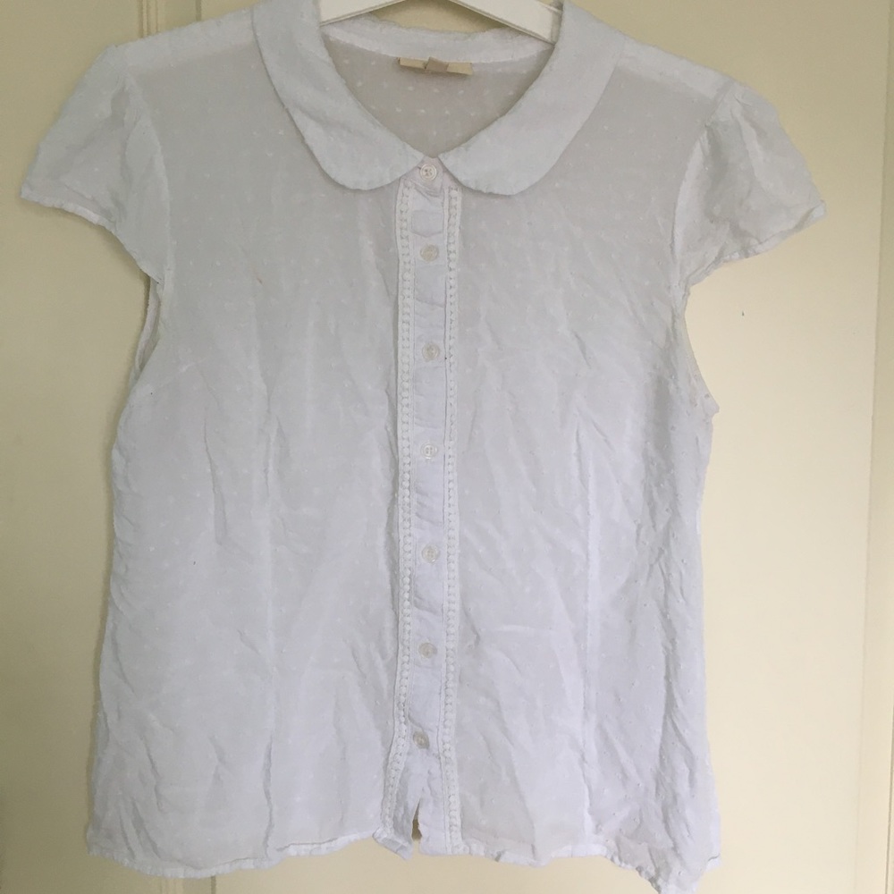 ModCloth XL Peter Pan collar white blouse